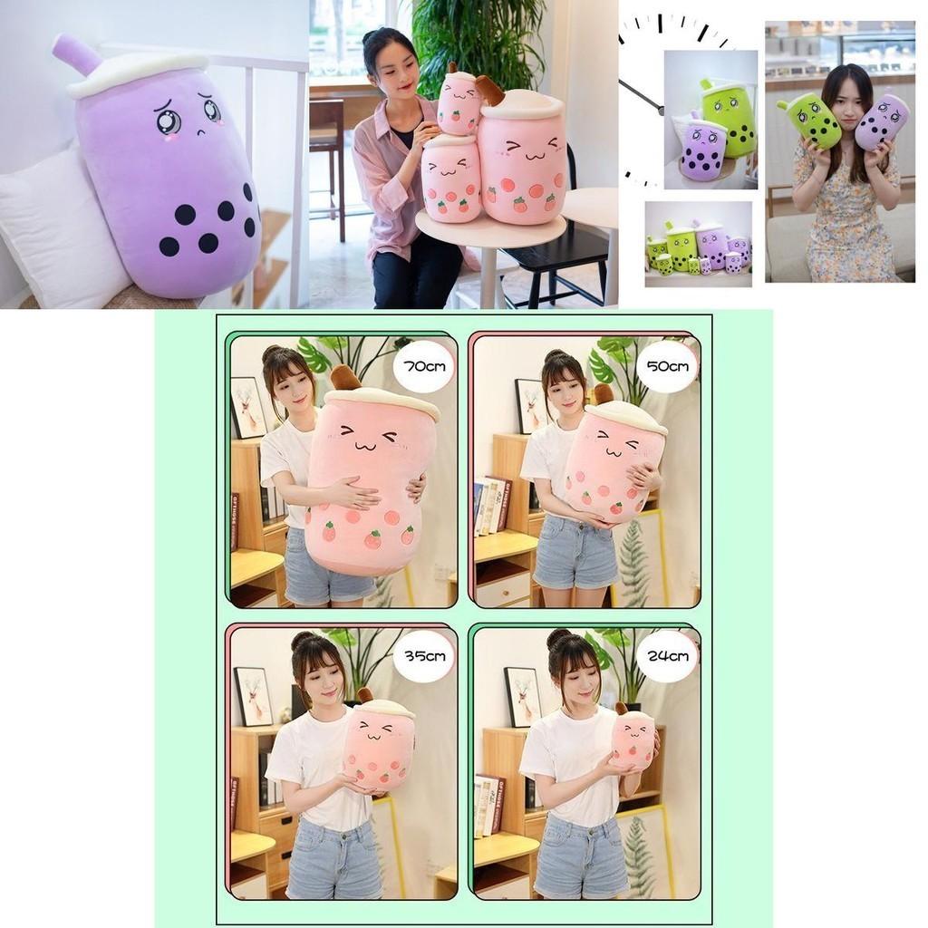 Adorable Bubble Tea Boba Cup Plush Pillow Cushion For Cozy Softness In 4 Sizes