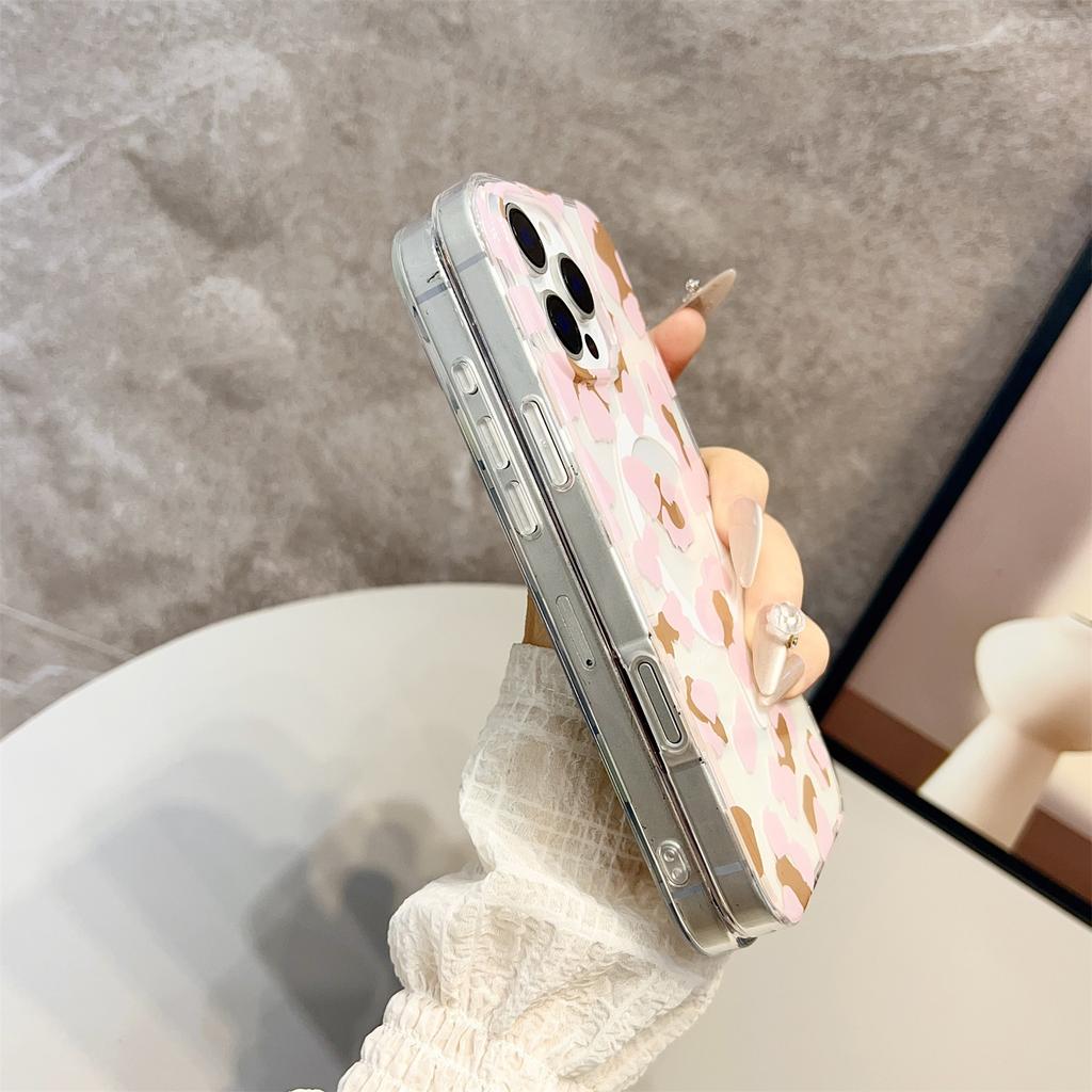 For iPhone 16 Pro Max Magnetic Case Hollow Leopard Print Design TPU PC Phone Back Cover