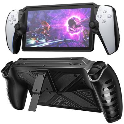 Protective Case Cover for Playstation Portal Game Console-Soft TPU Kickstand Case Cover with Stand for Ps Portal Accessories Skin