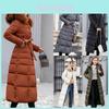 Women's Down Jacket Winter Hooded Long Fur Collar Thicken Coat Parka Warm Outwear