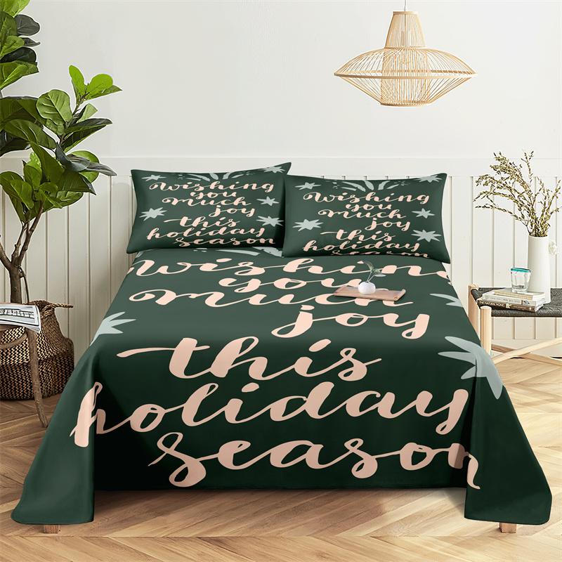 Christmas Bed Sheet Set Bedding Set Bed Flat Sheet Christmas Decorations Girl Bedsheet Bedding King Bed Sheets and Pillowcases