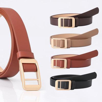 Korean Trendy Double Bar Buckle Alloy Belt for Women and Students