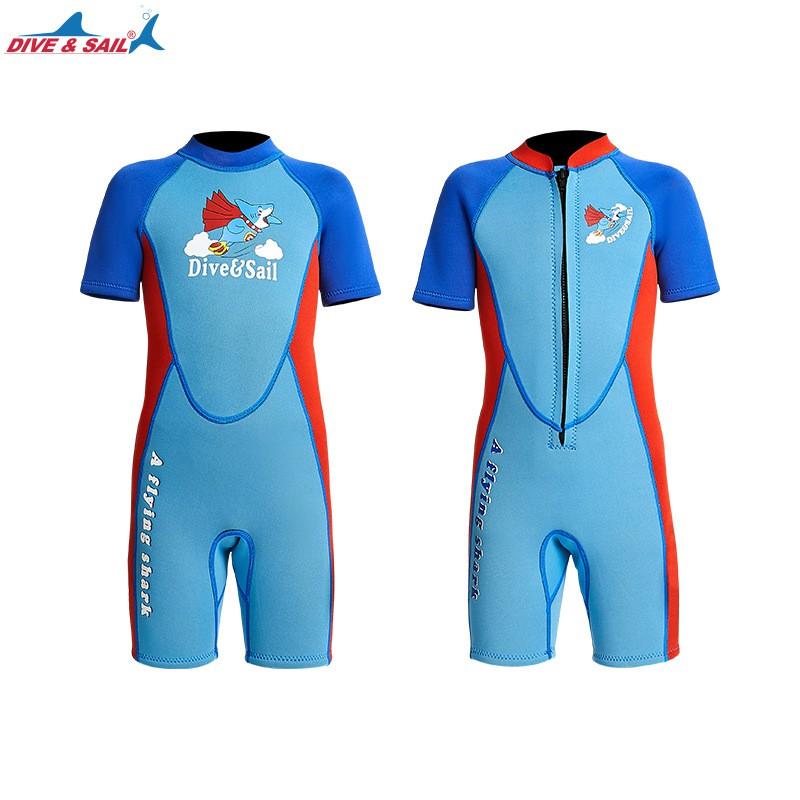 2.5MM Children's Diving Suit Men Middle Warm Swimsuit One-piece Short-sleeved Student Surfing Mother