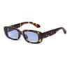 Classic Vintage Tortoiseshell Blue Rectangle Sunglasses Women Men Retro Orange Lens Narrow Sun Glasses UV  S7H