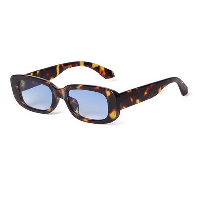 Gafas de Sol Rectangulares Clásicas Vintage Carey Azul para Mujer Hombre Retro Lente Naranja Gafas de Sol Estrechas UV S7H