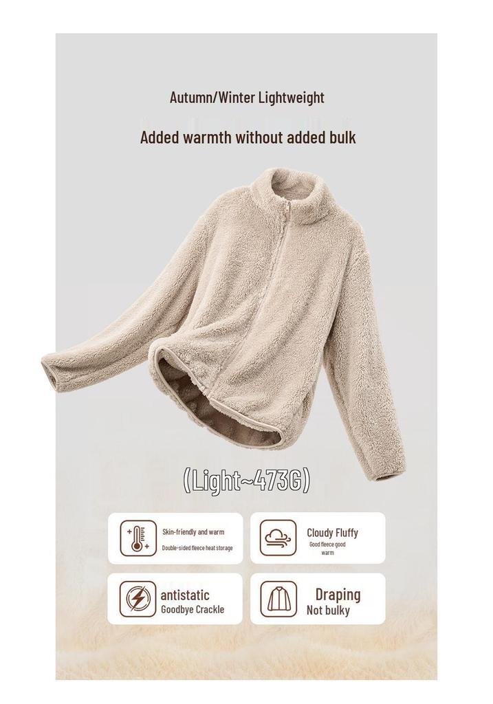 2026 Women's Korean Style Warm Stand Collar Fleece Fur Coat for Autumn/Winter