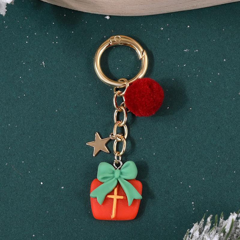 New Christmas Tree Santa Claus Keychains Bag Charm For Women Exquisite Bag Pendant Car Key Ring Jewelry Christmas Gift