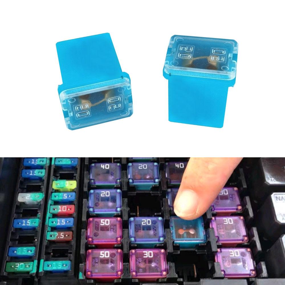 Universal Waterproof Mini Square Fuse 32V 20A 25A 30A 40A 50A 60A Automotive Car Fuse with Plastic Box Socket Car Accessories