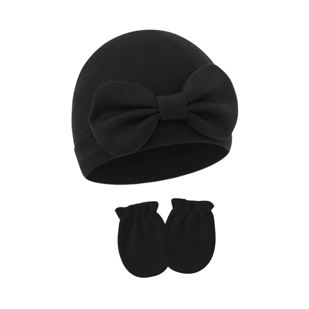 2025 Baby Bonnet Newborns Fetal Cap Fashionable Brimless Hat Trendy Headgear with Anti-grab Mittens Soft Gloves
