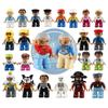 Big Building Blocks Boy Girls Family Policemen Figures Doll Compatible Duplos Children Kids Self Locking Bricks Assemble Toys