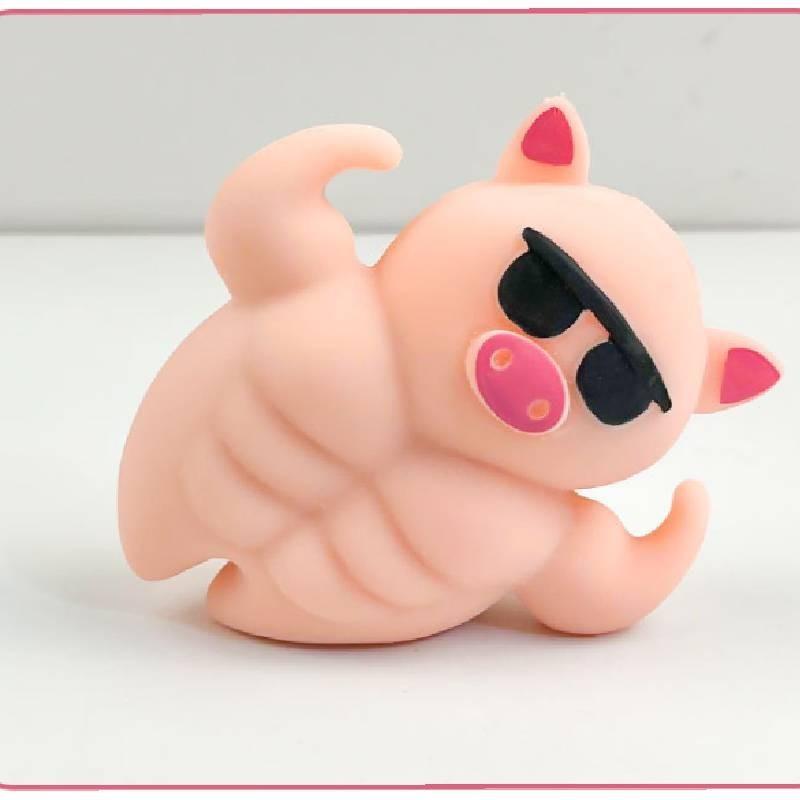 Realistic Muscle Pig Stress Relief Toy Tpr Material Durable Animal Figurine