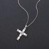 Exquisite Cross Pendant Necklace, Available in Two Colors (silver/rose Gold) with Synthetic Zircon Accents, Simple Jewelry, Daily Wear, Gift Giving