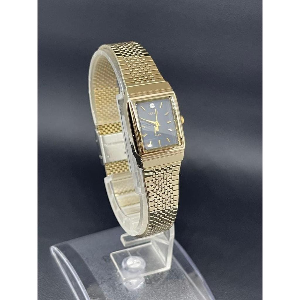 Used [Working item/Made in 1990] SEIKO ALBA ESTATE Square Gold