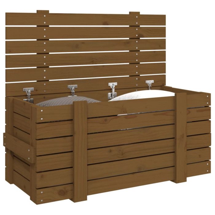 VidaXL Boîte de rangement Marron miel 91x40,5x42 cm Bois massif pin 825001