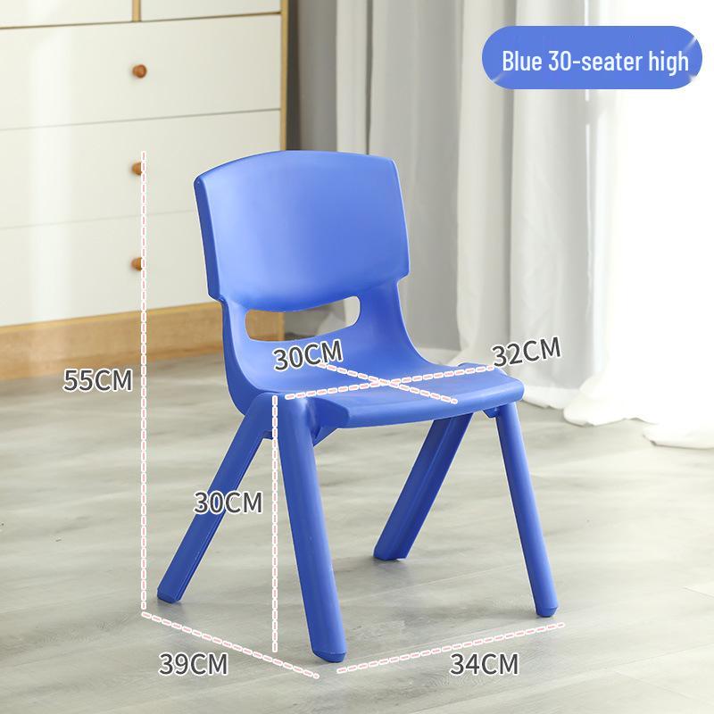 Kinder Kunststoff Rückenlehnen Stuhl und Tisch Set - Kindergarten Lernstuhl, Verdickter Kleiner Hocker für Kinder
