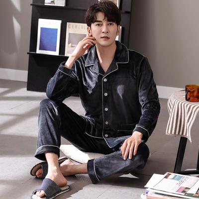 Pajamas Men'S Spring And Autumn Coral Fleece Thin Winter Island Fleece Autumn And Winter Flannel Winter Warm Homewear