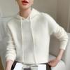 Damen Kaschmir Kapuzenpullover - Herbst/Winter Weicher Einfarbiger Langarmpullover