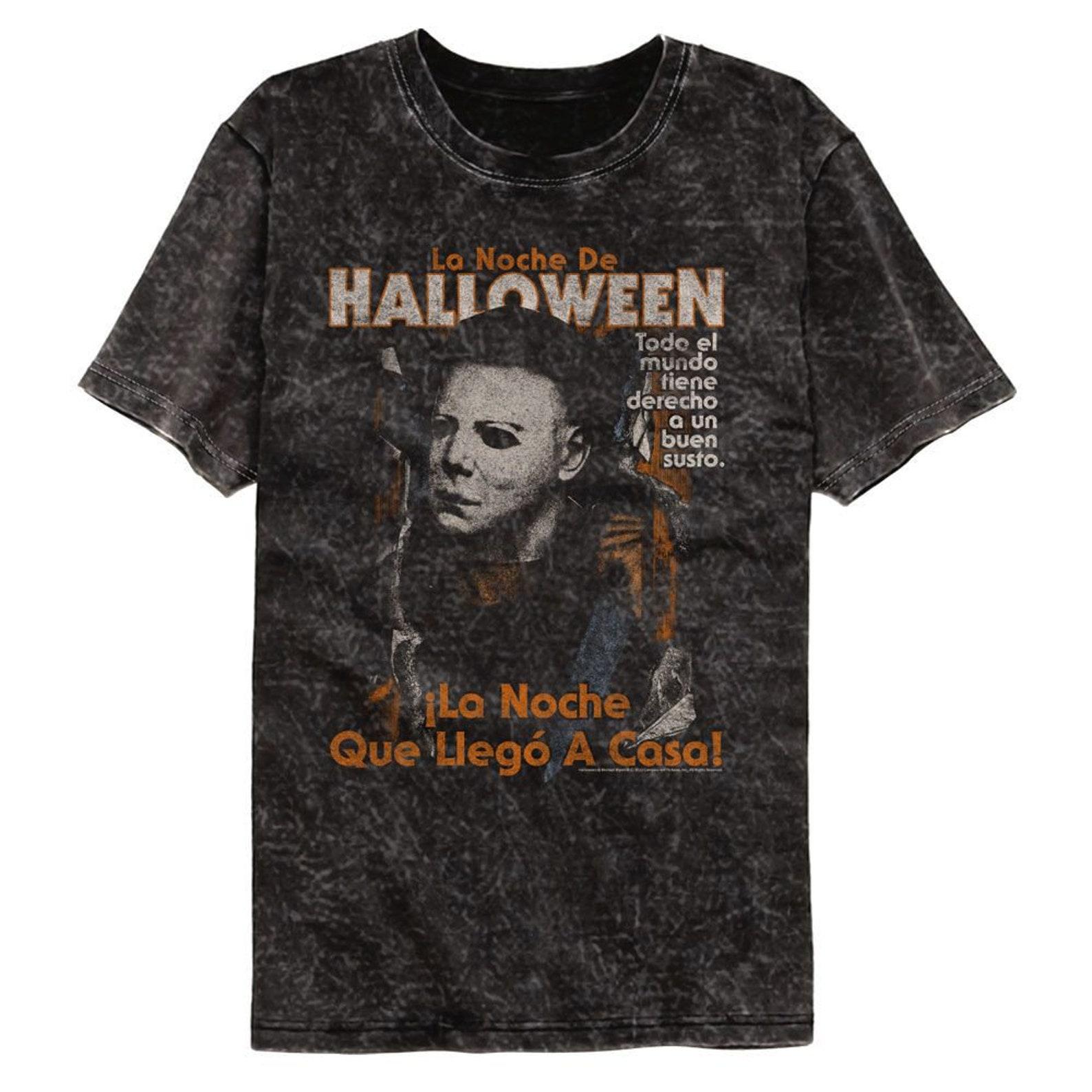 Halloween Spanish Poster Mineral Wash Black T-Shirt S