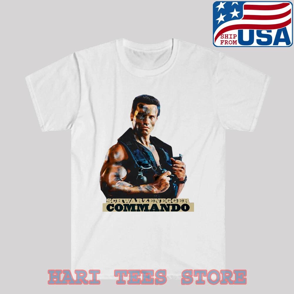 Arnold Schwarzenegger Commando Movie Men s White Size S to 5XL S