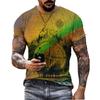 Retro Fashion Compass Compass Pattern 3D Printed Men's Street Loose T-shirt