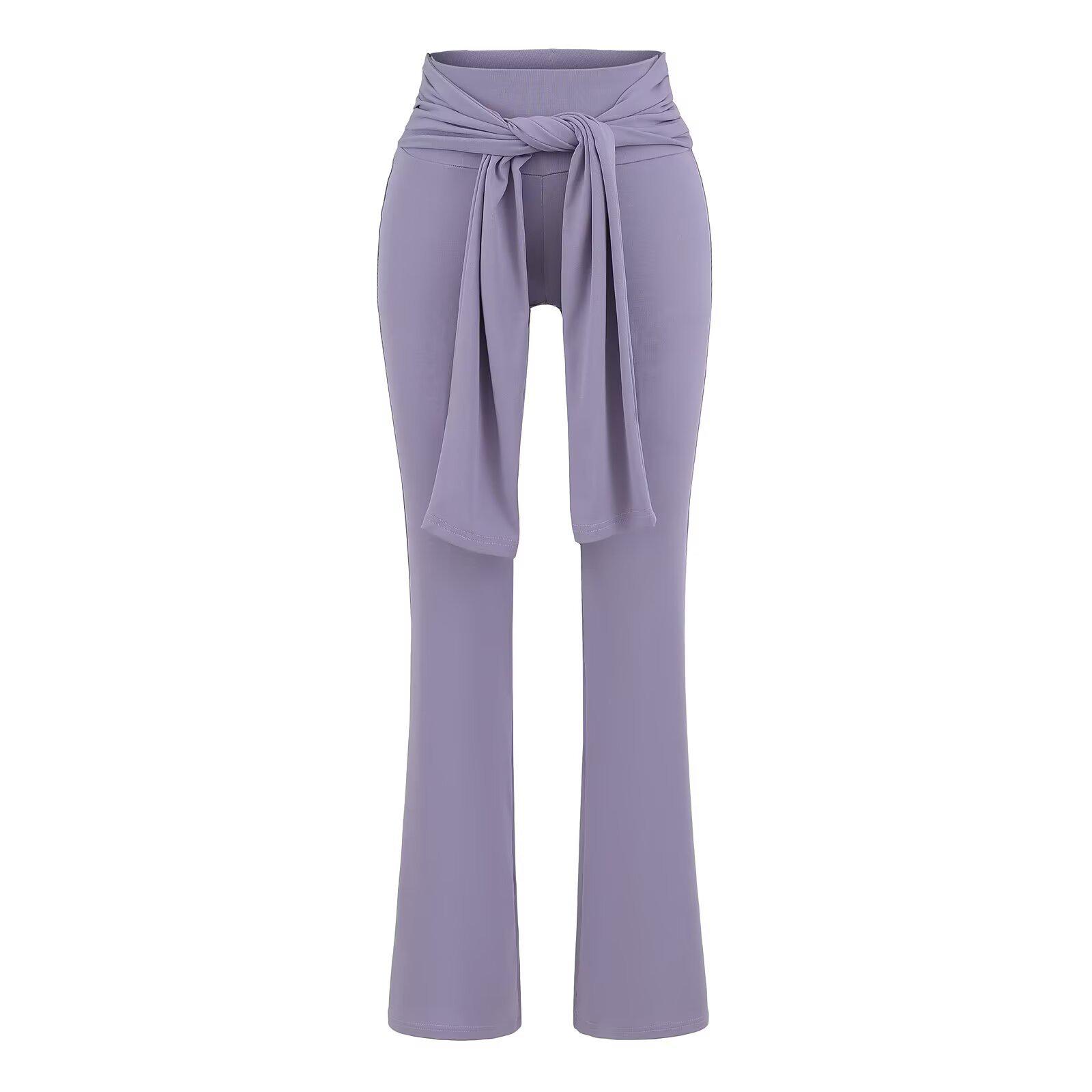 

Women s 2025 Summer Low-Waist Slim-Fit Flare Yoga Pants - Spicy Girl Collection L фиолетовый