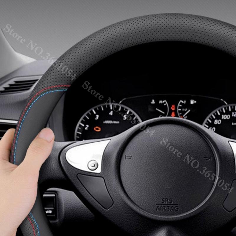 Breathable Napa Leather Car Steering Wheel Cover Non-Slip Car Handle Covers For Nissan Sylphy Qashqai Altima X-Trail Rogue