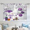 2 Pieces - Christmas Curtains: Christmas Snowman with Purple Decorative Printed Curtains, Home Decoration, Room Decoration