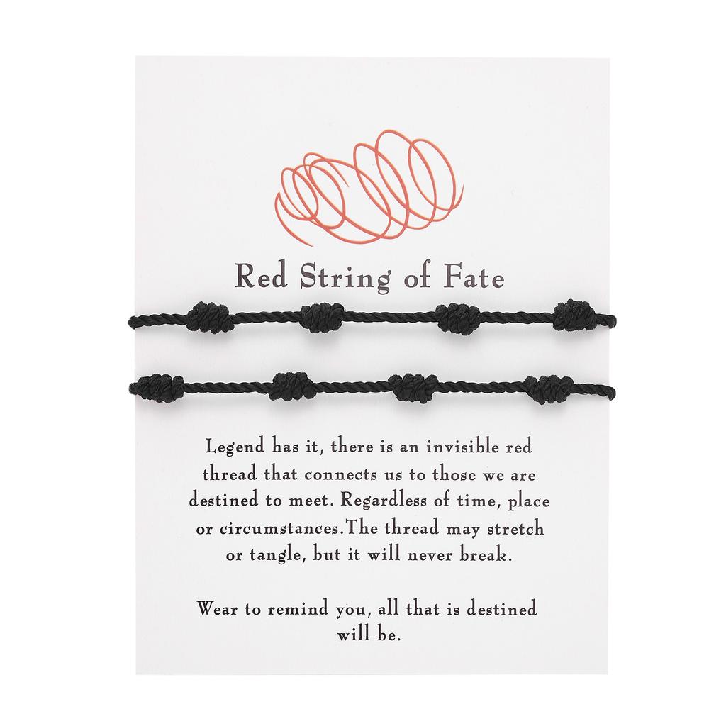 2Pcs 7 Knots Red Black String Bracelet for Woman Men Lucky Amulet Handmade Rope Bracelets Friendship Couple Wristband Jewelry