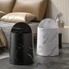Nordic Marble Texture Trash Can Rolling Cover Type Bedroom Toilet Trash Bin Odor Proof Wastebasket Bathroom Accessories