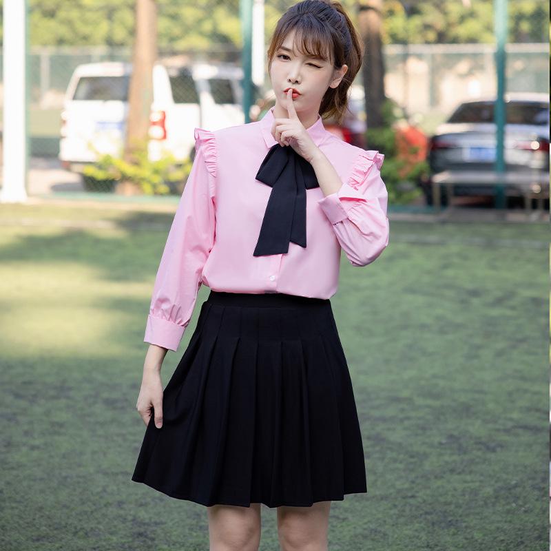 Women's College Style Long-Sleeve Shirt Dress - 2022 Spring Collection