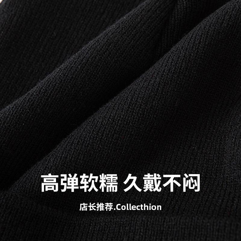 Gram high-quality large board solid color O knitted hat big head circumference face covering small autumn and winter wool hat