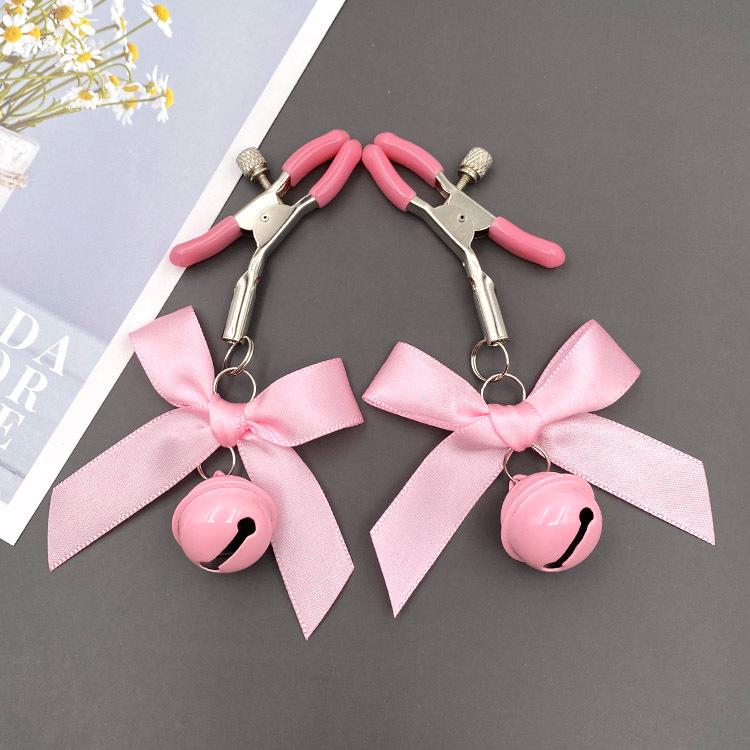 Bowknot Anal Plug & Nipple Clamps with Bells - Cute Flirting Set for Couples