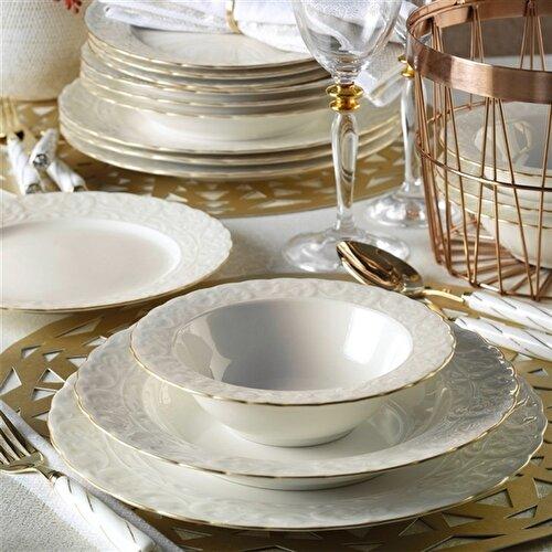 

Kütahya Porcelain Bone Başak Gold Mesh Набор посуды из 24 предметов на 6 персон