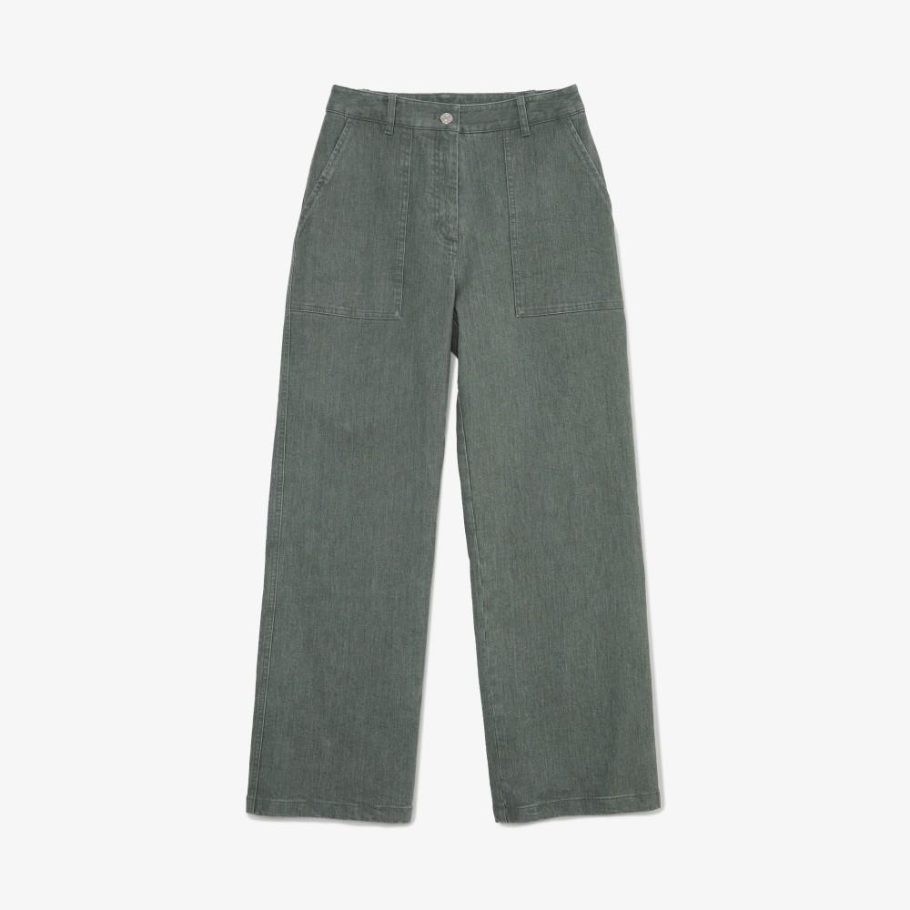 [lacoste] Women's Straight Fit Fall/Winter Denim Cropped Pants HF571E-55NE9F