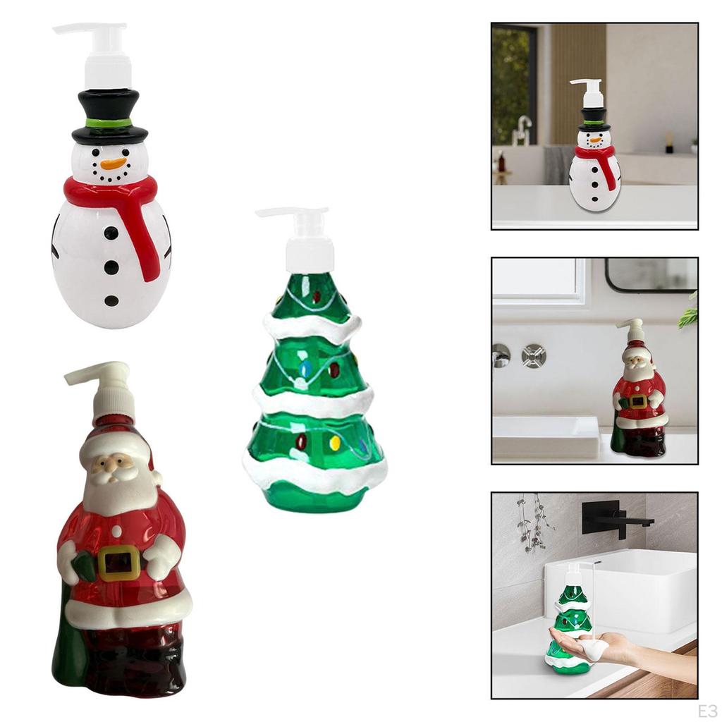 Christmas Soap Dispenser Refillable 350ml Portable Decoration Premium Practical Shampoo