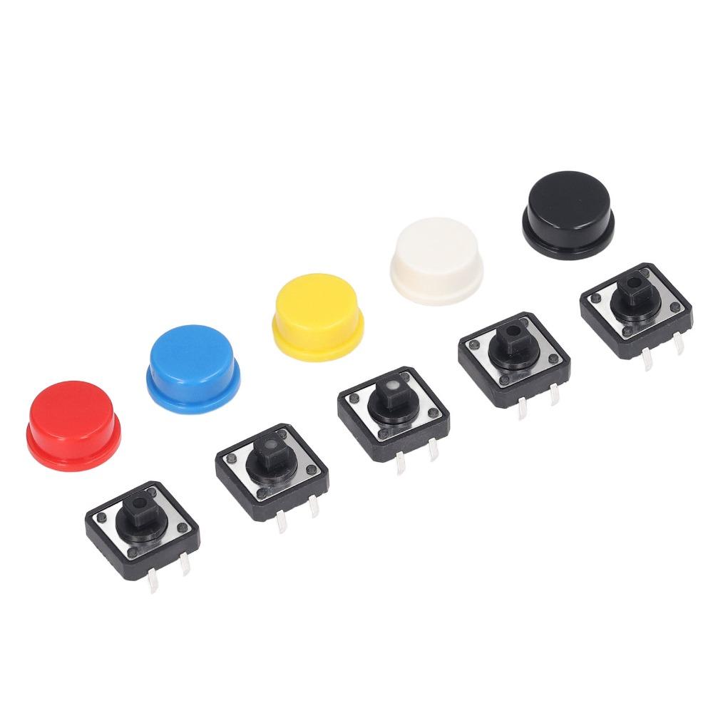 25 PCS 4 Pin SMD PCB Micro Switch Round Shape Tactile Push Button Kit  Microcontrol