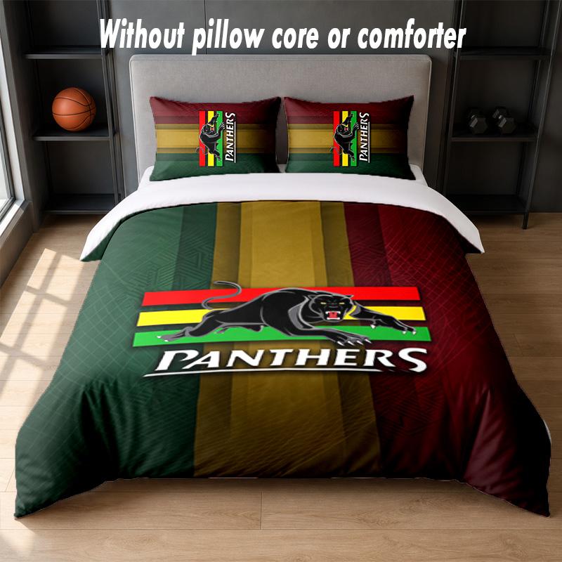 Penrith Panthers Design Bed Bedding Set 1 Duvet Cover + 2 Pillowcases Soft Breathable Household Bed Linens