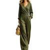 JPNTKY Women's Fashion Casual Long Sleeve V Neck Pants Suits