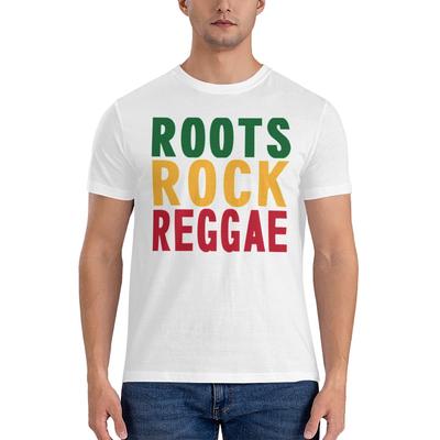 Roots Rock Reggae Flattering For All Body Types Tshirt Light Minimalism Reinforced Collar Short Sleeve