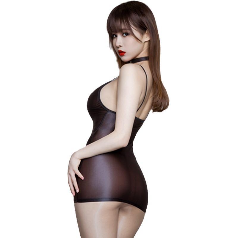 Gonna-Pigiama Estiva Trasparente Super Corta, Pigiama Elastico e Leggero - Modello 2403