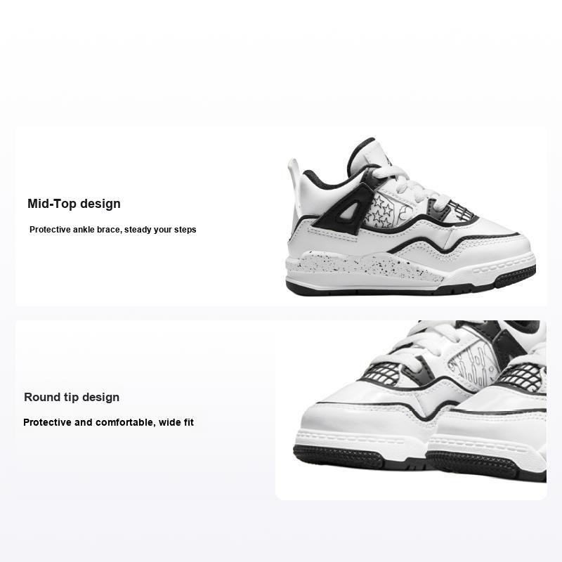 Детские кроссовки Air Jordan 4 Retro TD DIY Белый Черный Volt DC4102-100 25