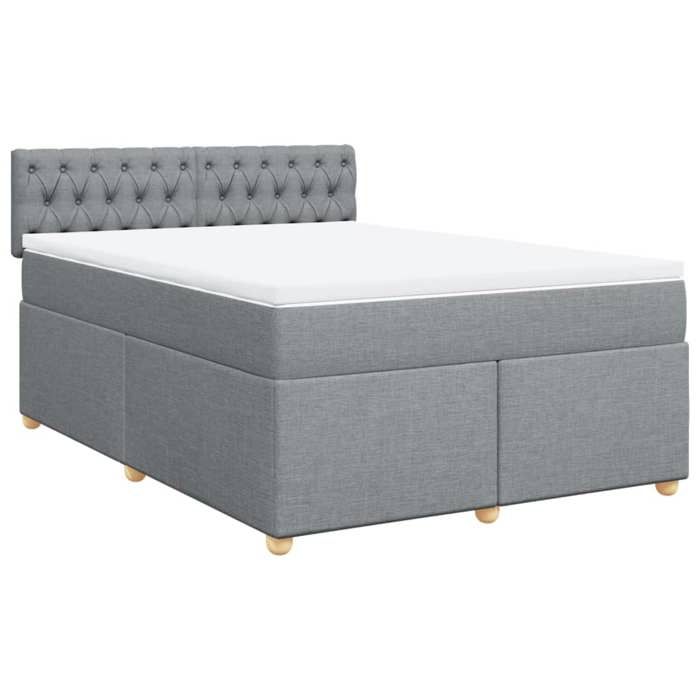 VidaXL Sommier à lattes de lit avec matelas Gris clair 140x190cm Tissu 3286682