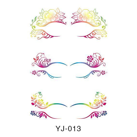 Geometric Pattern Eyeshadow & False Eyelash Tattoo Stickers for Party Makeup