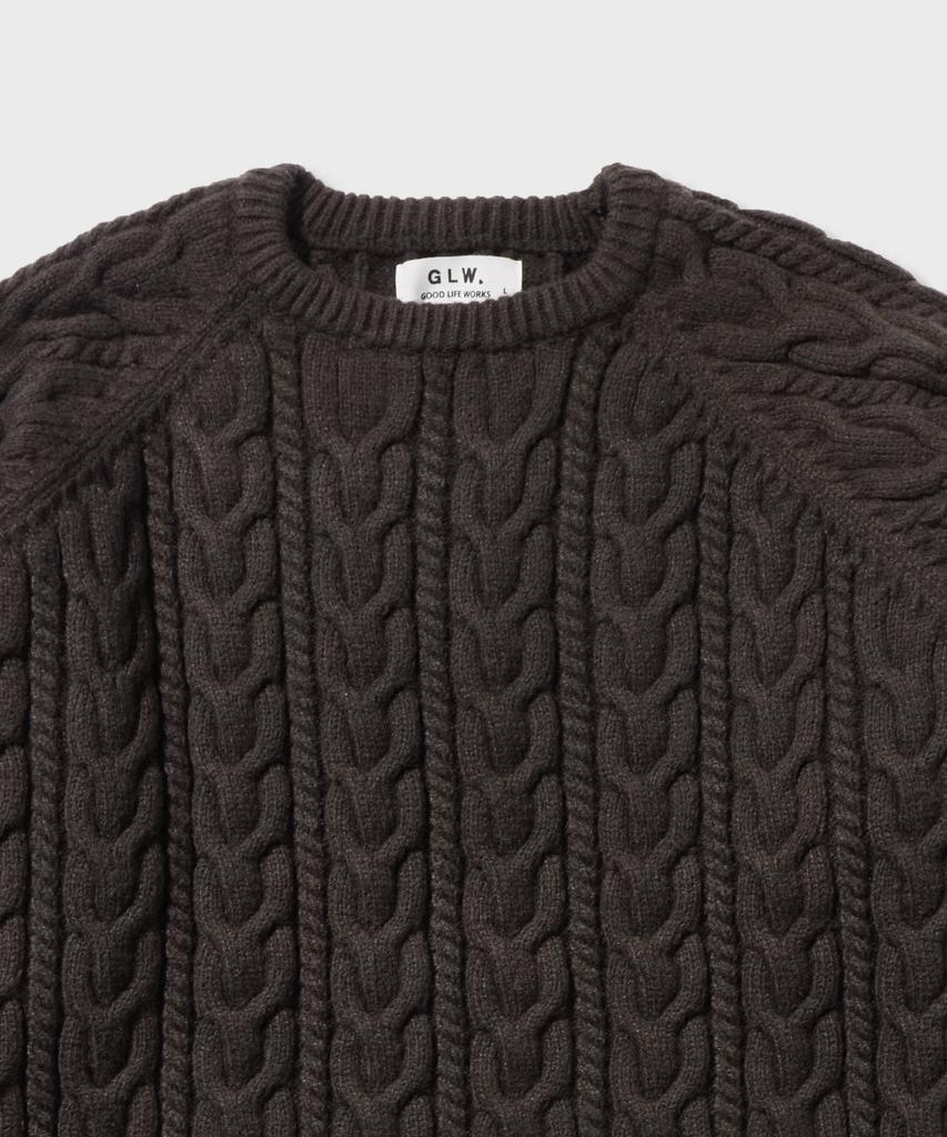 GLW Raglan Zopfmuster Braun