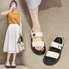 Slippers women wear summer new thick bottom heightening clouds casual versatile sports one word cool slippers
