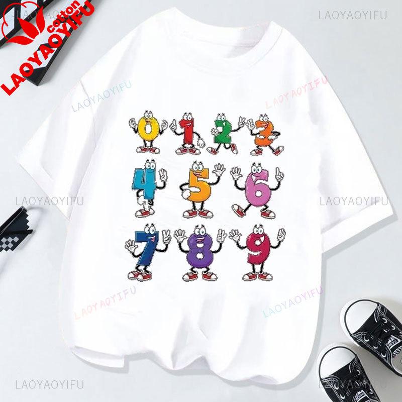 Number Day Math Day TShirt 100 Days Math Numbers TShirt Summer Unisex Clothing Versatile Creativity Short Sleeve Printed Tops