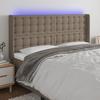 VidaXL LED Headboard Bedroom Furniture Double Bed Accessory Head of Bed Frame Interior Taupe 3124500