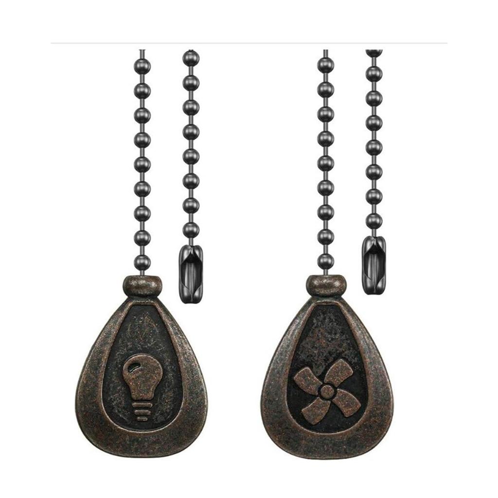 Bronzed Ceiling Fan Pull Chain Extension Classic Drop Shaped Pendant Pull Chains For Ceiling Fans And Lights, Decorative Fan Pulls Extenders