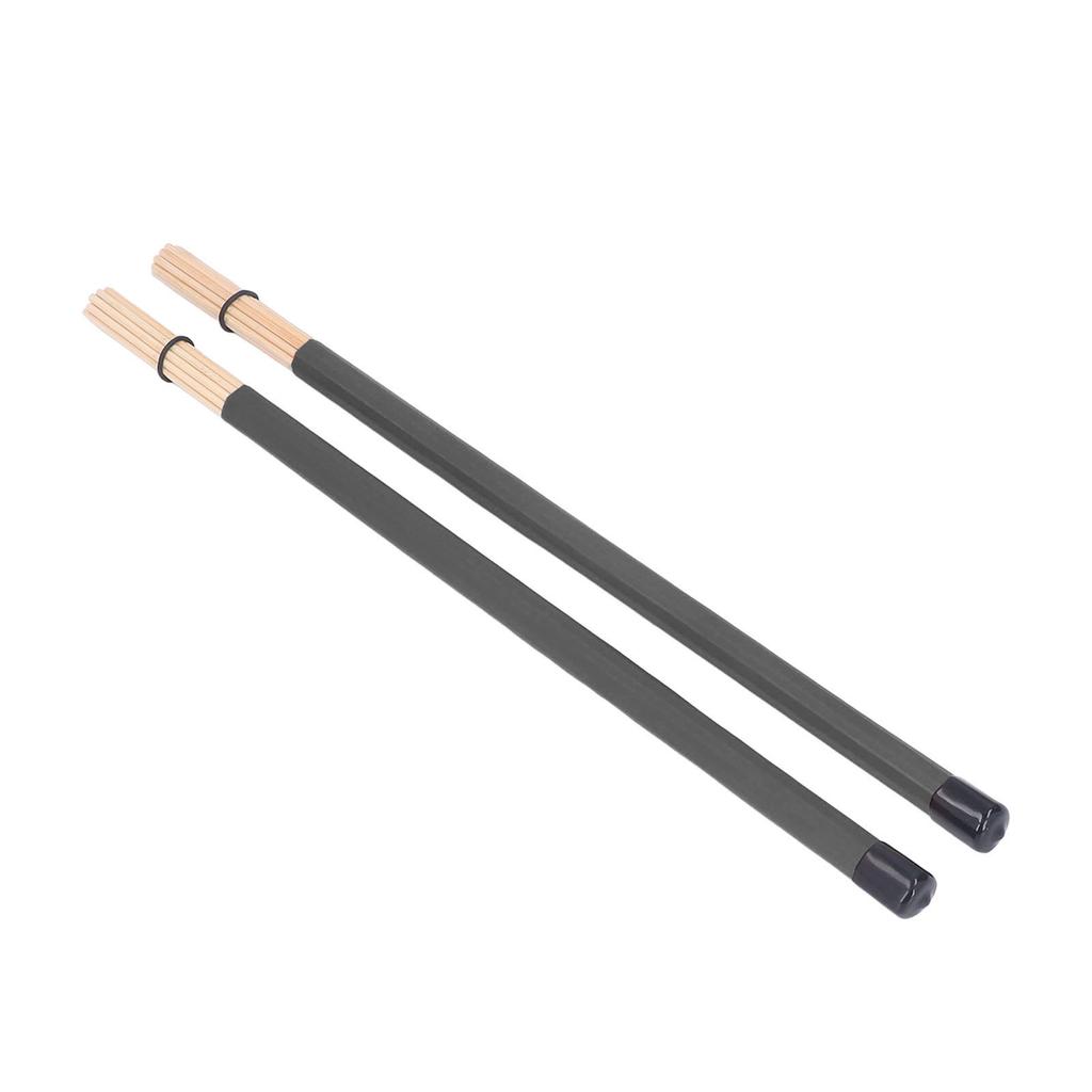 2Pcs Drum Brush Drumstick Stick Mallet Bamboo Percussion Tool Instrument Accessory Set Kit Black