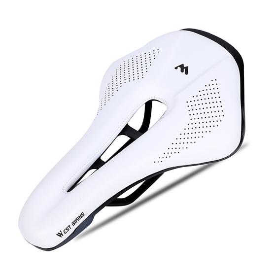 

WEST BIKING Bicycle Saddle Hollow Breathable Road Bike Seat Ultralight Durable Shockproof Bicycle Seat Cushion Cycling Parts белый
